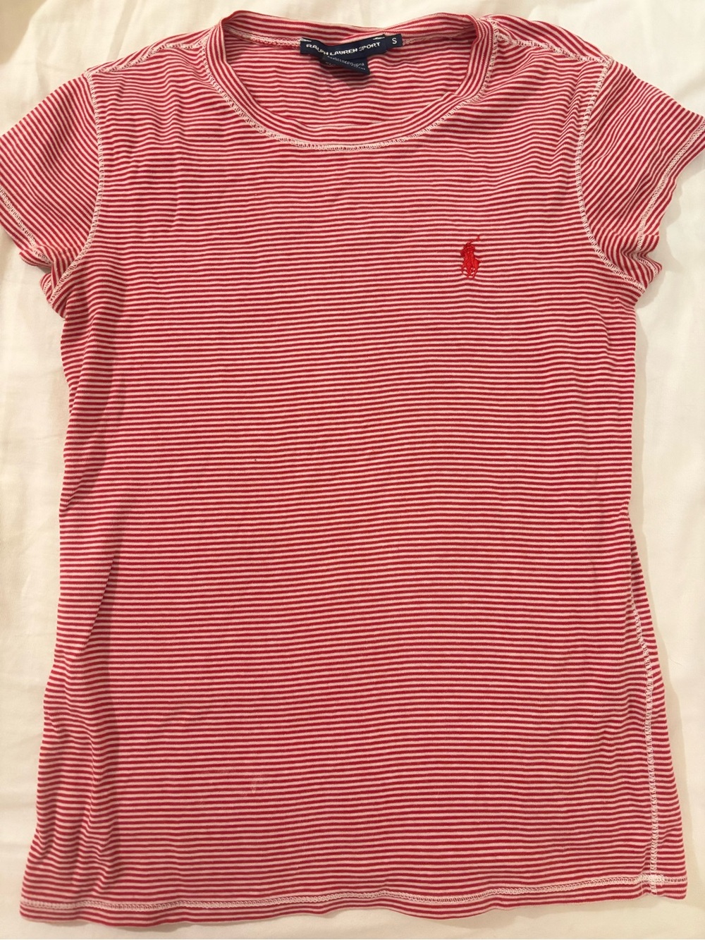 Ralph Lauren Sport Red & White Narrow Stripe Tee